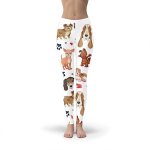 Lindo perro leggings, polainas para mujer, regalo para amantes de los perros, polainas para yoga, polainas para amantes de los perros