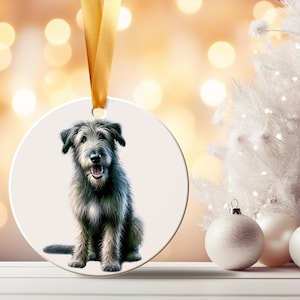 Irish Wolfhound Ceramic Ornament, Irish Wolfhound Christmas Bauble, Perfect gift for Irish Wolfhound Lover Wolfhound Mom, Dad Wolfhound Dogs