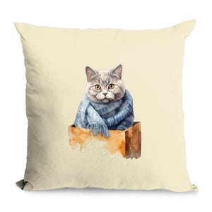 British Shorthair Cat Pillow - Cozy Cat Cushion, Unique Cat Decor, Ideal Gift for Cat Lovers,  Adorable Cat Cushion,