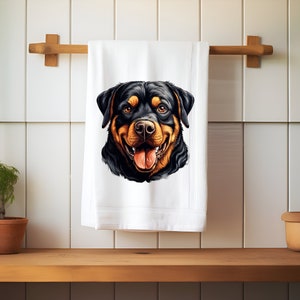 Rottweiler toalla de té, Rottweiler toalla de cocina Rottie Home Decor, regalo perfecto para el amante de rottie Dog Lover Gift, Rottie mamá papá perro toalla de té