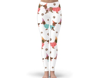 Cute Dachshund Leggings: Perfect Gift for Dachshund Moms and Dog Lovers