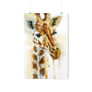 Giraffe Print Premium Matte Poster, Vertical Wall Art Decor, Nursery Animal Print, Giraffe Art, Gift for Giraffe Lovers