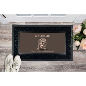 Irish Wolfhound Welcome Heavy Duty Doormat, Perfect gift for Irish Wolfhound Lover, Irish Wolfhound Gifts