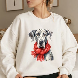 Greaet Dane Watercolour Print Sweatshirt - Perfect Gift for Great Dane Lovers! Adult Unisex Sweatshirt, Gift For Her, Great Dane Dog Parents