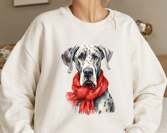 Greaet Dane Watercolour Print Sweatshirt - Perfect Gift for Great Dane Lovers! Adult Unisex Sweatshirt, Gift For Her, Great Dane Dog Parents
