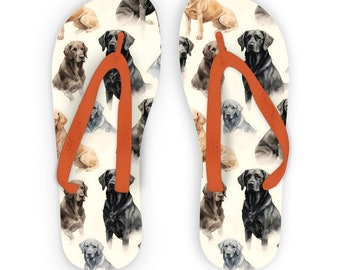 Labrador Adult Flip Flops, Beachwear, labrador dog lover, beach footwear, swimwear, beach vibes, labrador retrievers, dog flip flops