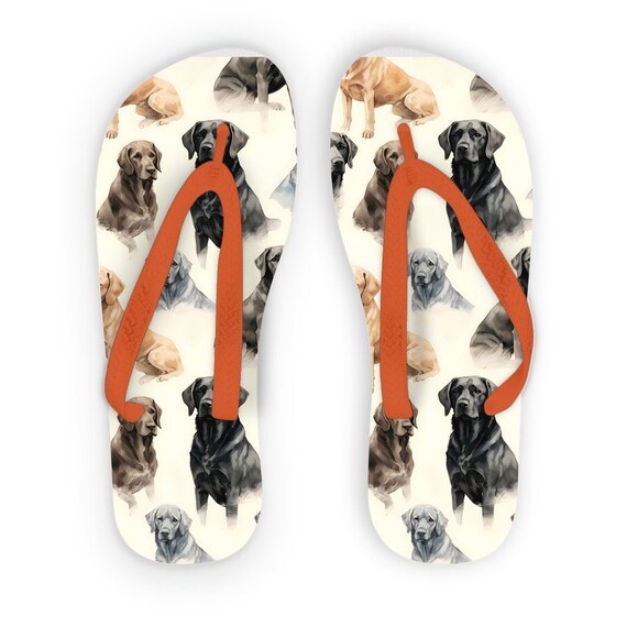 Labrador Adult Flip Flops, Beachwear, labrador dog lover, beach footwear,  swimwear, beach vibes, labrador retrievers, dog flip flops