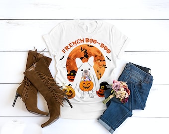 Spooky Season | Halloween Ghost Dog Shirt | Halloween Dog T-Shirt | Ghost T Shirt | Spooky Dog Shirt | Halloween Dog Tee French Boo Dog
