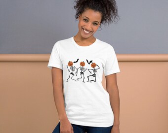 Tanzendes Skelett Halloween Shirt | Skelett Tee | Herbst Shirt | Geschenk für Sie | Lustiges Tanzendes Skelett Shirt | Boho Tee | Dance Mom Shirt