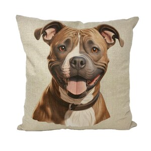 Staffordshire Bull Terrier Throw Pillow with Insert, Staffy Dog Lover, Staffordshire Bull Terrier Dog Mom Dad, Dog Person, Dog People