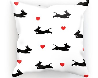Dachshund Dogs Pattern Cushion Cover Gift For Dachshund Lover Valentines Gift For Her Him Weiner Dogs Dog Person Dog People