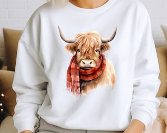 Sudadera unisex clásica de vaca de las tierras altas para adultos, camiseta de granja, camiseta de vaquera, regalo de amor de vaca de las tierras altas para los amantes de las vacas, sudadera occidental con vacas