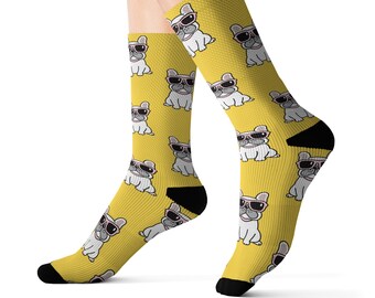Cute French Bulldog Socks, Funny Dog Lover Gift, Bulldog Print, Cozy Animal Socks, Dog Breed Apparel
