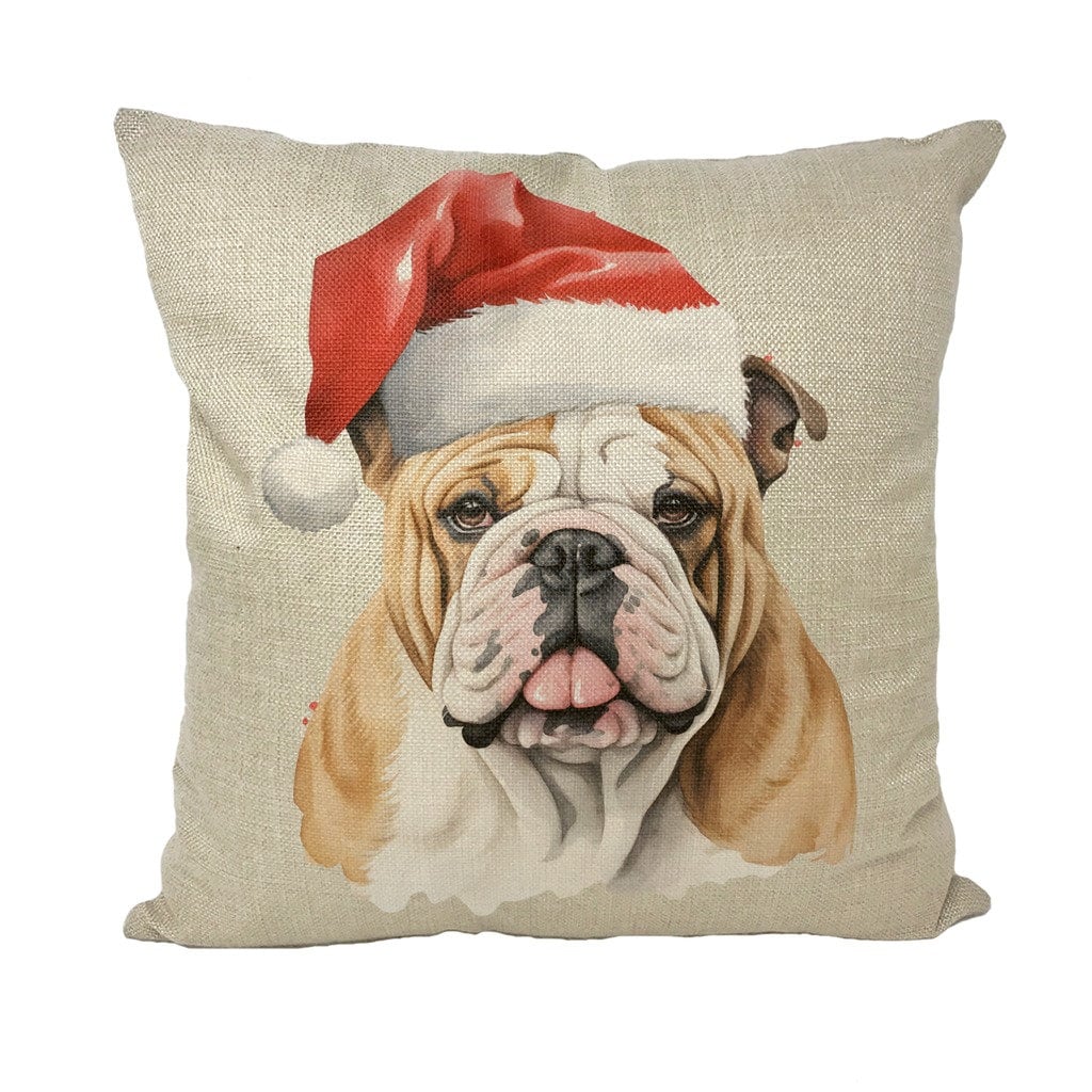 36 Creative Christmas Decor Ideas to Transform Your Space: Festive Hacks You'll Love 21 Bulldog Christmas Throw Pillow Cover, Festive Gift For Bulldog…