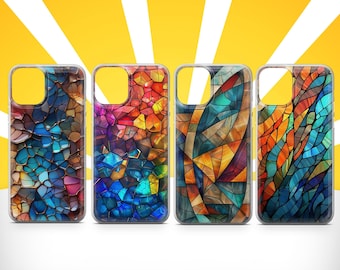 Glasmalerei Mosaic Cover für iPhone 16 Pro, 15, 14, 13, 12, 11, Google Pixel 9 Pro, 8, 7A, Samsung Galaxy S24 fe, A16, A55