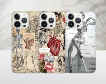Coque Anatomy pour iPhone 15Pro, 14, 13, 12, 11, Google Pixel 8, 7A, 6A, Samsung Galaxy S24Ultra, S23fe, S22, A54, A34