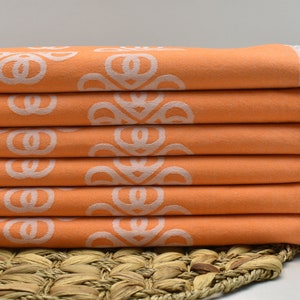 Bath Towel, Hammam Towel, Turkish Towel, Organic Cotton Towel 36 x 72 inch Cotton Pool Towel, Shower Towel, Beach Accessories, Orange, Yonca