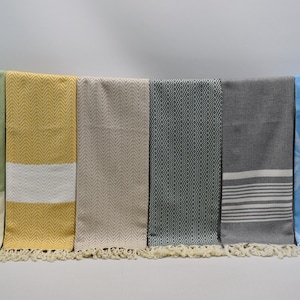 Set Beach Peshtemal, 6 Pieces Bath Towel, Set Turkish Towel, Personalized Gift 40 x 70 inch Bachelorette Party Towel, Cotton Towel, Set-60
