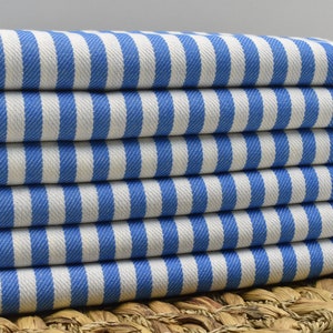 Striped Towel, Pool Towel, Turkish Towel, Turkey Bath Towel, Wholesale Cotton Towel, 40 x 70 inch Sauna Towel, Beach Towel, Blue, Akasy@