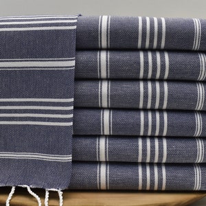 Personalized Gift Towel, Turkish Hand Towel, Dish Towel, Hand Towels for Kitchen, Head Towel, 18 x 40 inch Wedding Favor, navy, Sltan|Pshkr