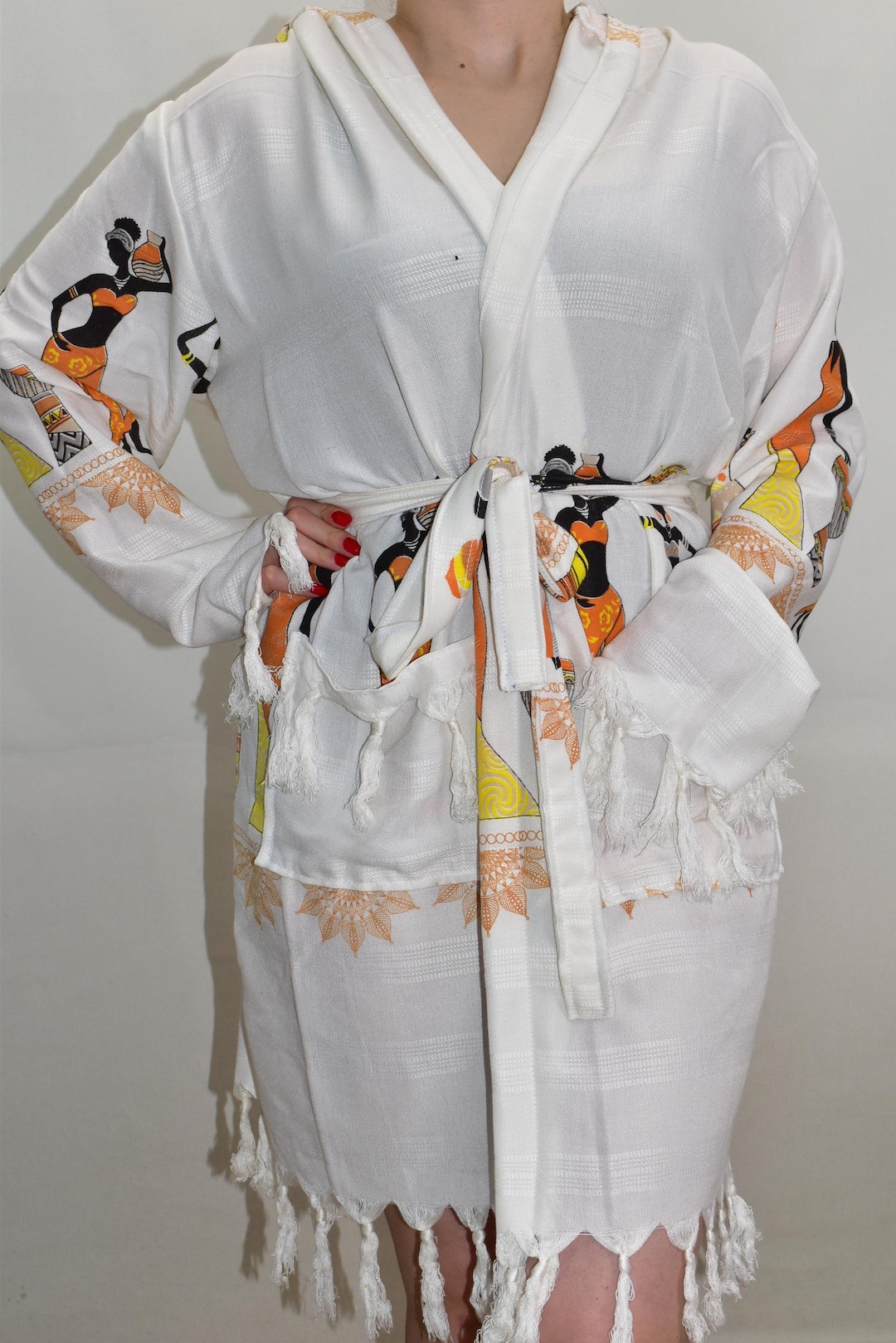 Cotton Morning Gown, Absorbent Beach Wear, Cotton Kimonos, Housecoat ...