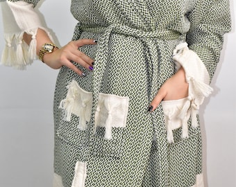 Cotton Morning Gown, Absorbent Beach Wear, Cotton Kimonos, Housecoat, Pool Robe, Custom Bathrobe, Robe for Men, Unisex Robe, Bncuk /BR