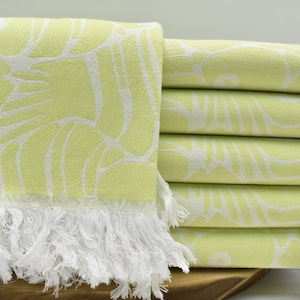 Beach Accessories, Turkish Towel, Organic Cotton Towel, Bath Towel, Hammam Towel, 32 x 68 inch Pool Towel, Shower Towel, lime Jkar Balk