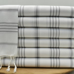Tea Towel, Turkish Hand Towel, Face Towel, Head Towel, Wash Cloths, Kitchen Towel, Dishcloth, 20 x 40 inch House Gifts, gray.w, Çzgl|Pshkr
