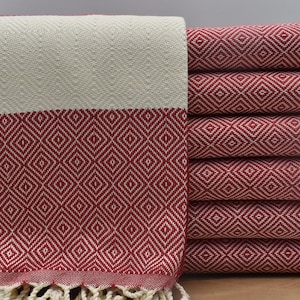 Wedding Gift Towel, Personalized Gift Towel, Bachelorette Towel,  Turkish Towel, Bath Towel, Spa Towel, Sauna Towel, red, Elm@s