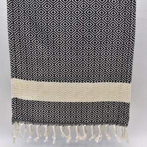 Housewarming Gift Towel, Tea Towel, Cotton Hand Towel, Hair Towel, Dish Towel, 18 x 40 inch Kitchen Towel, Kitchen Decor, black, Dlber|Pshkr