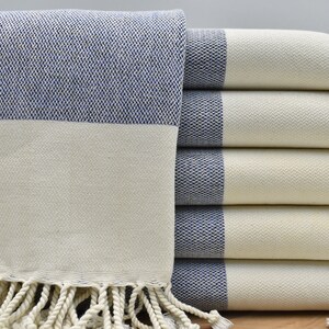 Turkish Towel, Bath Towel, Pool Towel, Turkey Towel, Beach Towel, Organic Cotton Towel, 38 x 64 inch Hammam Towel, Sauna Towel, navy, Kfkas