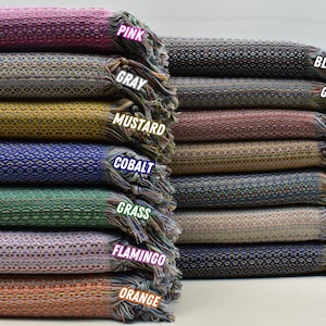 Turkish Bed Throw, Cotton Blanket, Beach Blanket, Sofa Blanket, Bed Cover, Full Size Blanket, Wedding Favors, Cozy Blanket, 80 x 104 inch