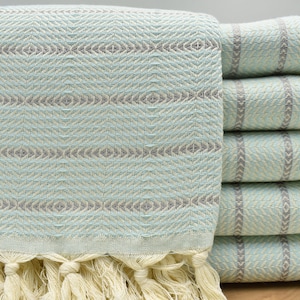 Hammam Towel, Sauna Towel, Turkish Bath Towel, Turkey Towel, Beach Peshtemal, Organic Cotton Towel, 40 x 64 inch Pool Towel, aqua, CZELF