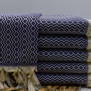 Pool Towel, Turkish Bath Towel, Turkey Towel, Beach Peshtemal, Organic Cotton Towel, 40 x 70 inch Hammam Towel, Sauna Towel, navy, Medus