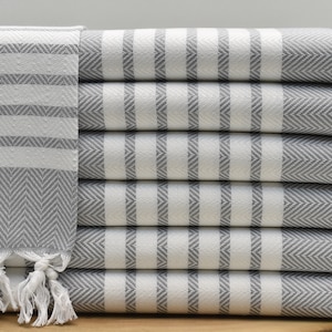 Hand Towels for Kitchen, Turkish Towel, Hotel Towel, Bathroom Towel, Dish Towel, Kitchen Towel, 18 x 40 inch Tea Towel, gray.w, Ç-Msır|Pshkr