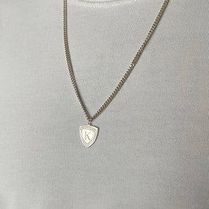 Textured Initial Necklace - MISHO - Mens