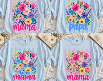 Striped Wildflowers Mama Bundle Png, Trendy Ditsy Floral Mama Png, Floral Grandma Png, Motherhood Bundle Png, Preppy Girl Boy Mama Png