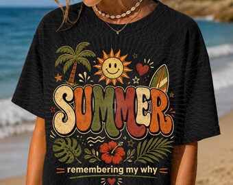 Summer Remembering My Why PNG: Retro Summer Beach Sunshine Vacation Motivational Inspirational Funny Quote png Tropical Aesthetic Clipart