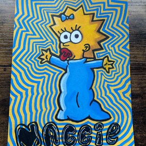 Maggie Simpson Original Drawing: A5 Alcohol Marker Art