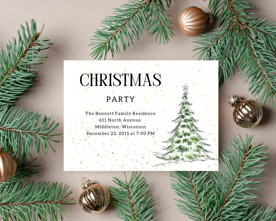Editable Office Holiday Party Invitation, Christmas Party, Instant