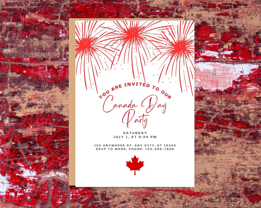 Canada Day Party Invitation Canada Day Flyer Party Etsy