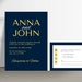 Wedding Invitation Set, Printable Wedding Invitation Template, Navy ...
