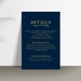 Wedding Invitation Set, Printable Wedding Invitation Template, Navy ...