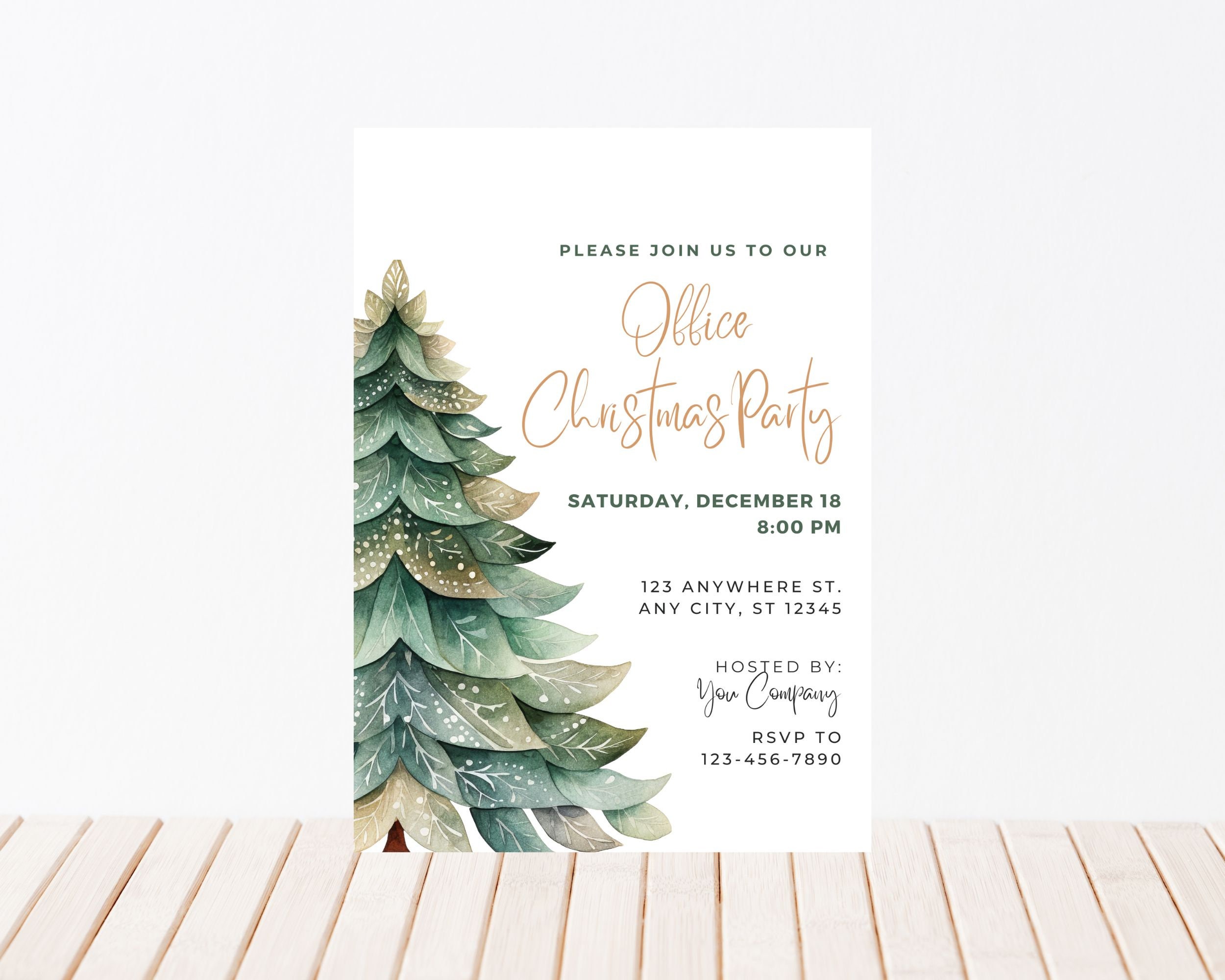 Office Christmas Party Invitation, Holiday Work Party Invite, Editable Office Christmas Party Invitation, Holiday Work Party Invite, Editable