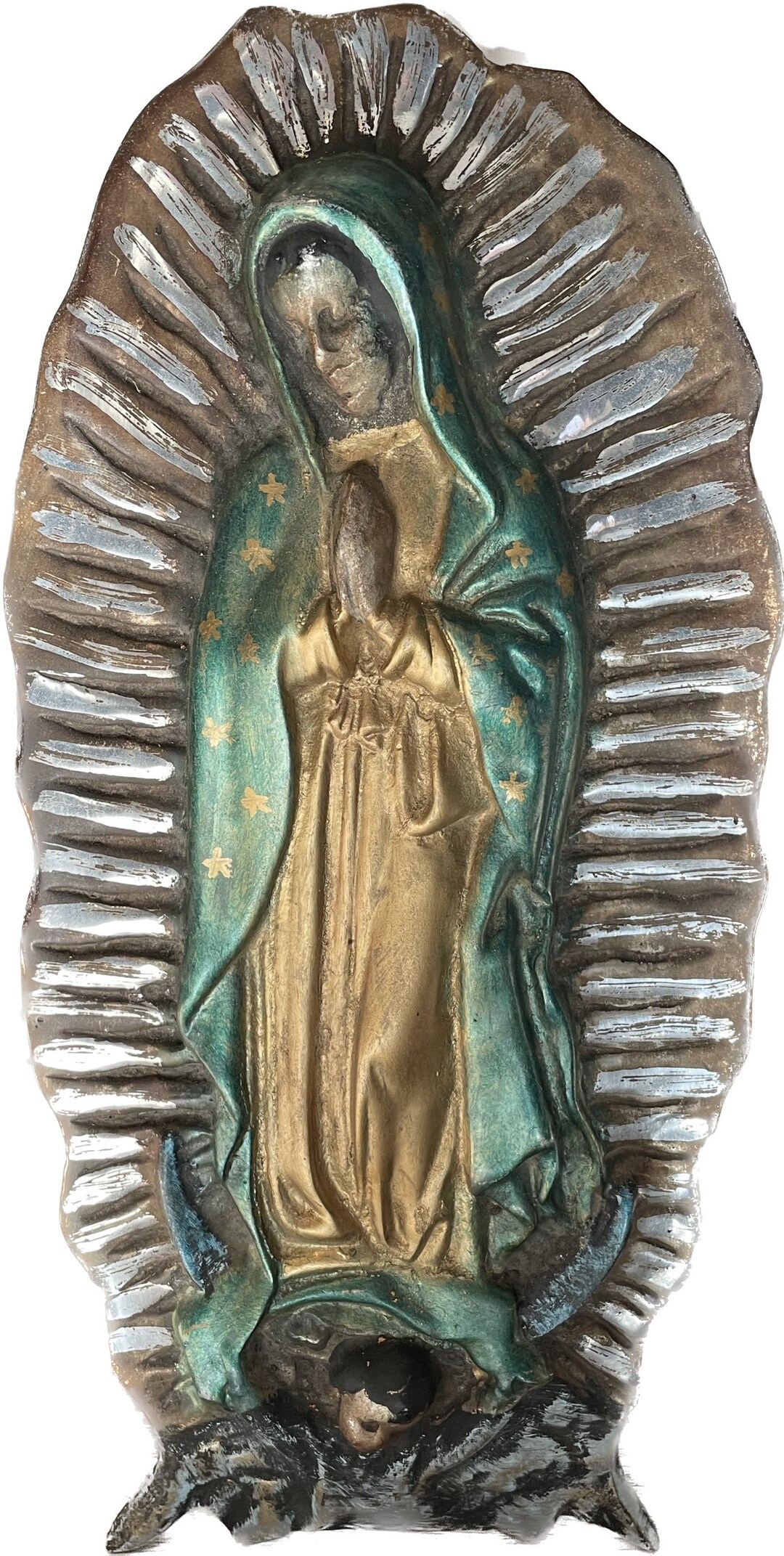 Virgin of Guadalupe Antique Vintage 1960s Figure Statue Etsy