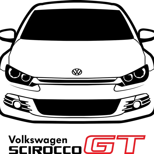 Volkswagen Scirocco GT Plantilla Vectorial Svg Png Pdf Eps Jpeg