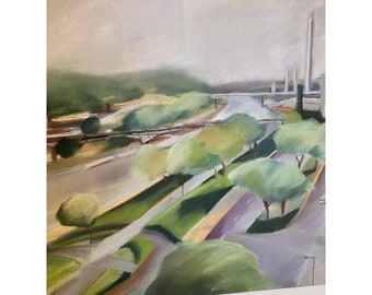 HTF Mary Ingebrand Pohlad Pastel Print City Streets Signed Unframed 21.5x29 READ