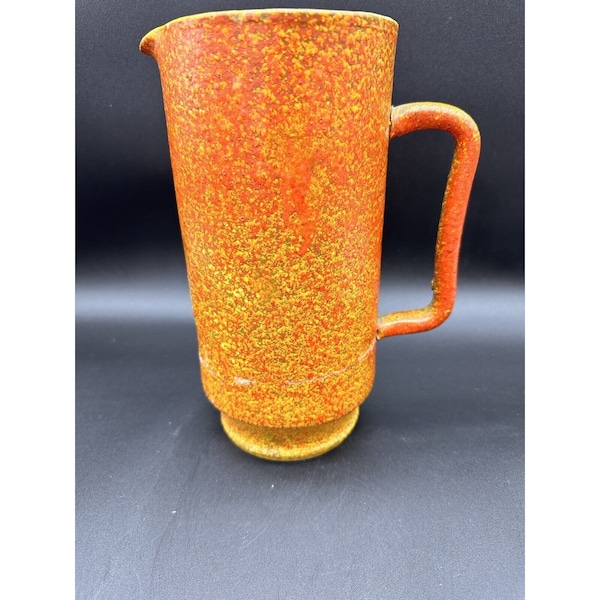 Rare Holt Howard Bitossi Italy Pitcher Orange Lava Glaze 2035 READ 9.5in AS IS