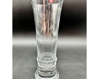 Vintage Clear Finnish Iittala Glass Vase Nilla Design Valto Kokko 7.5in