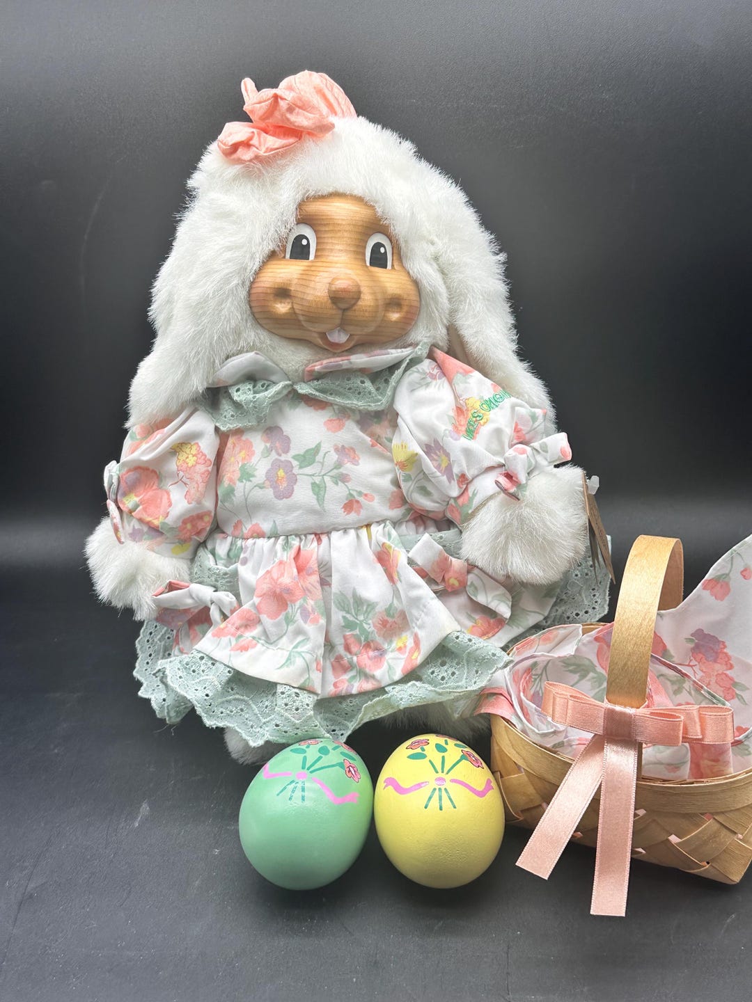 1993 Robert Raikes Buttercup Wood Faced Rabbit COA Tags Original Box ...
